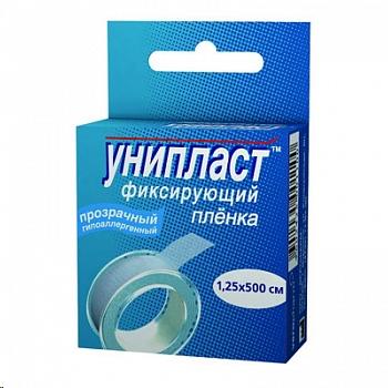 Лейкопластырь 1.25х500 см Унипласт фиксирующий прозр.