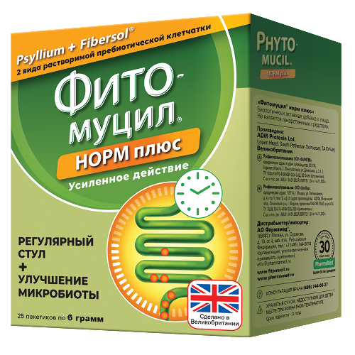 Фитомуцил Норм плюс пор. 6 г № 25 БАД