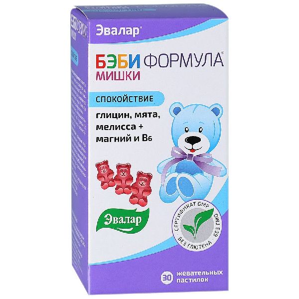 Бэби Формула Мишки Спокойствие паст. жев. 2,5 г № 30 БАД