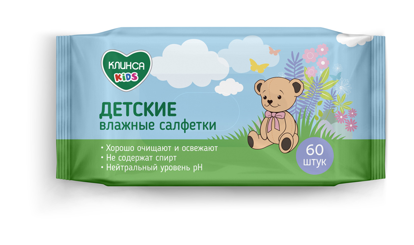 Салфетки детские влажные Клинса Kids № 60