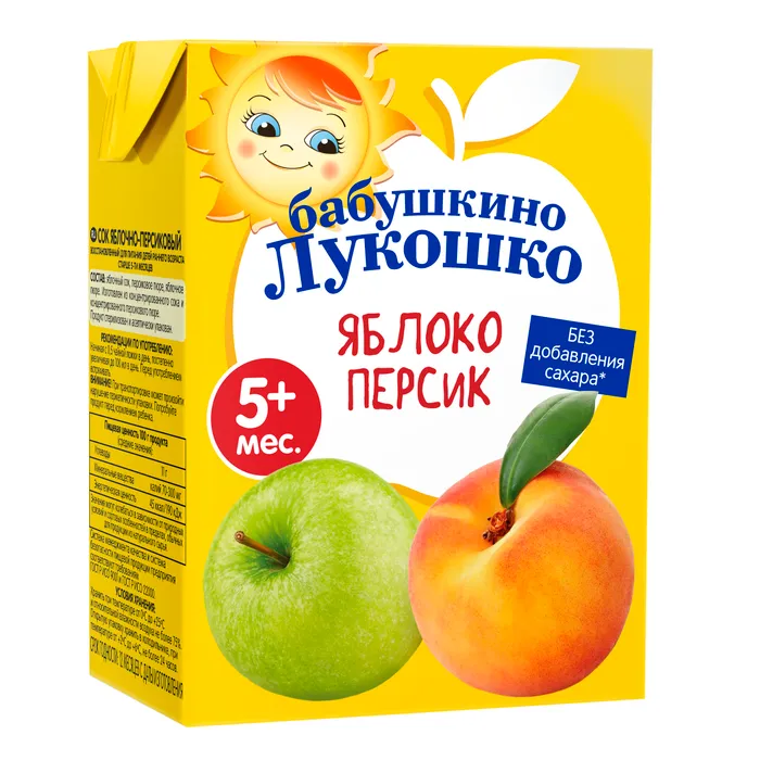 Бабушкино Лукошко сок 200 мл яблоко персик 5+