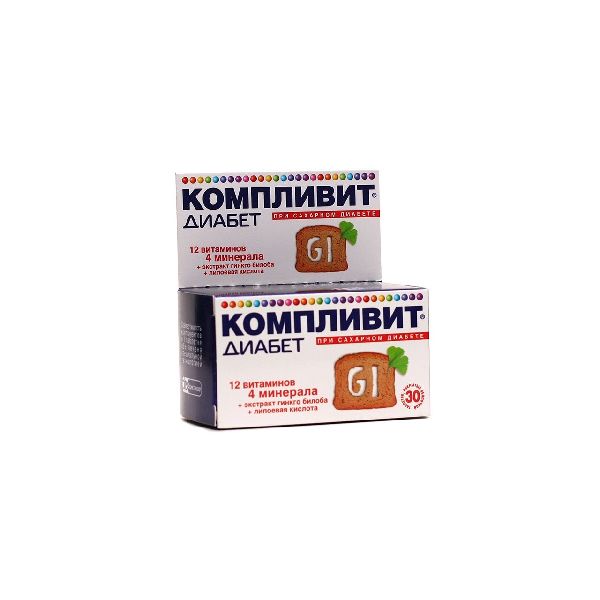 Компливит Диабет комплекс витаминно-минеральный табл. п.о. 682 мг № 30 БАД