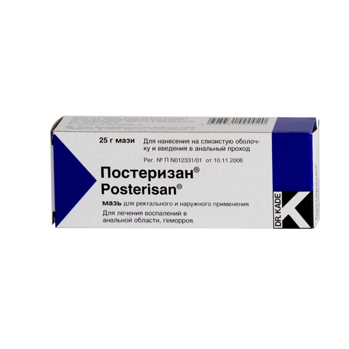 Постеризан мазь для рект. и нар. прим. 25 г в компл. с апплик