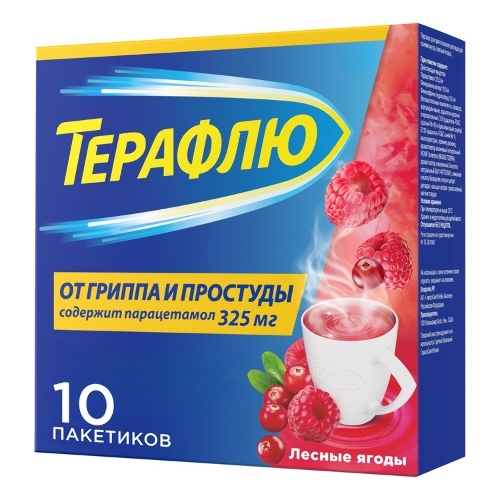 ТераФлю пор. для приг. р-ра д/приема внутрь 11.6 г № 10 лесные ягоды