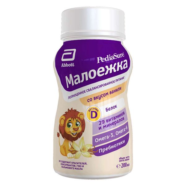 Педиашур смесь Малоежка от 1-10 лет 200 мл ваниль