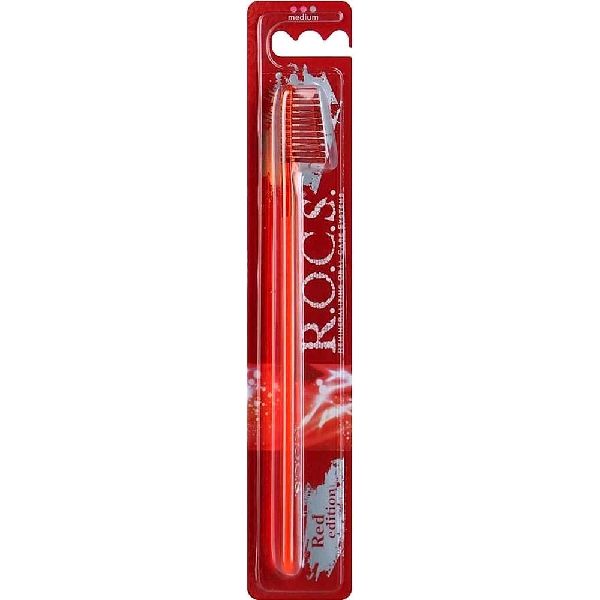 Зубная щетка Рокс Red-edition классическая средняя