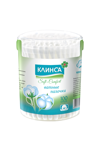 Ватные палочки Клинса № 100 банка
