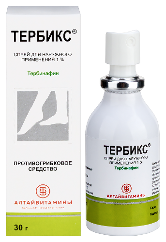 Тербикс спрей для наружного применения 1 % 30 г