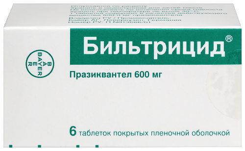 Бильтрицид табл. п.п.о. 600 мг № 6