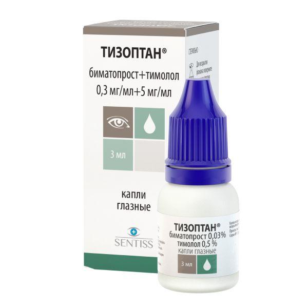 Тизоптан капли глазн. 0.3 мг/мл+5 мг/мл 3 мл
