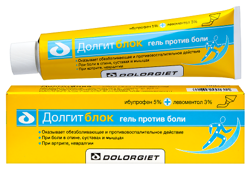 Долгитблок гель для нар. прим. 50+30 мг/г 100 г