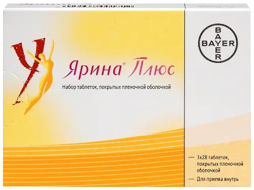 Ярина Плюс набор табл. п.п.о. 3.000 мг+0.030 мг+0.451 мг и 0.451 мг № 28х3