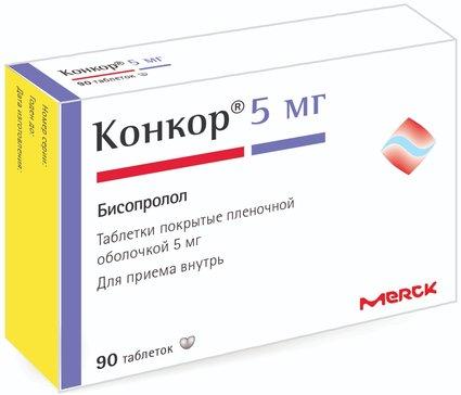 Конкор табл. п.п.о. 5 мг № 90