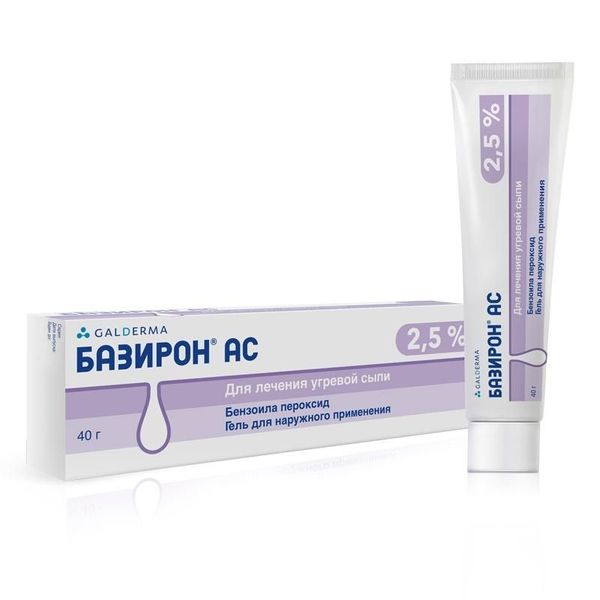 Базирон АС гель для нар. прим. 2.5 % 40 г