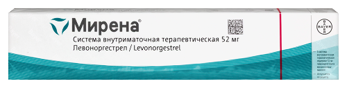 Мирена система внутриматочная терапевтическая 52 мг №1