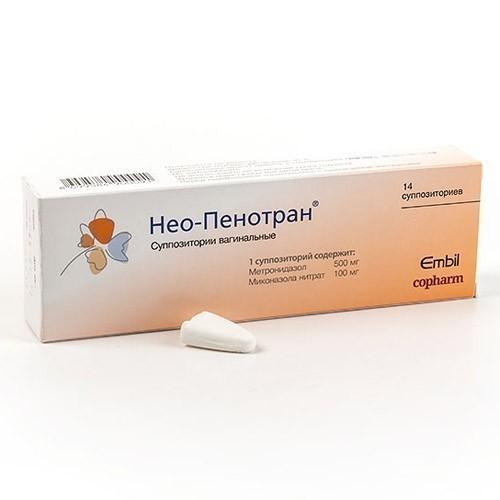 Нео-Пенотран супп. ваг. 500мг+100мг № 14