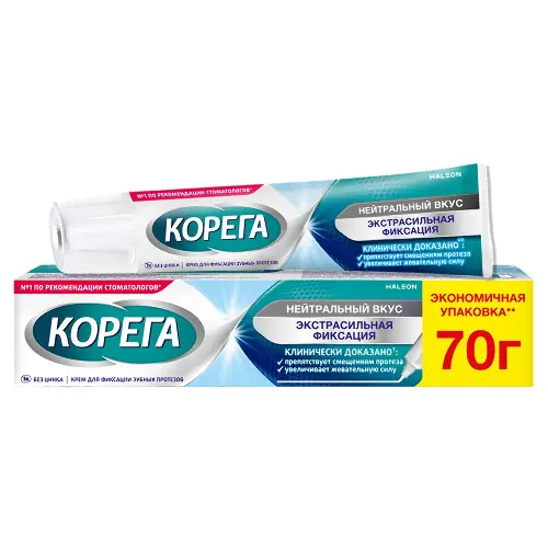 Корега Крем для фиксации зубных протезов 70 мл нейтральный вкус