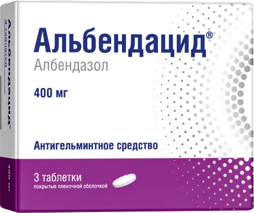 Альбендацид табл. п.п.о. 400 мг № 3