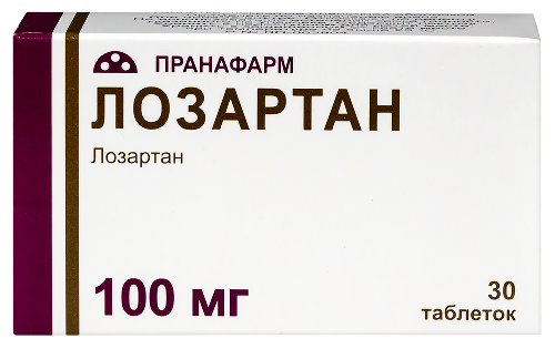 Лозартан табл. п.п.о. 100 мг № 30