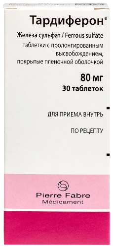 Тардиферон табл. с пролонг. высвоб. п.п.о. 80 мг № 30