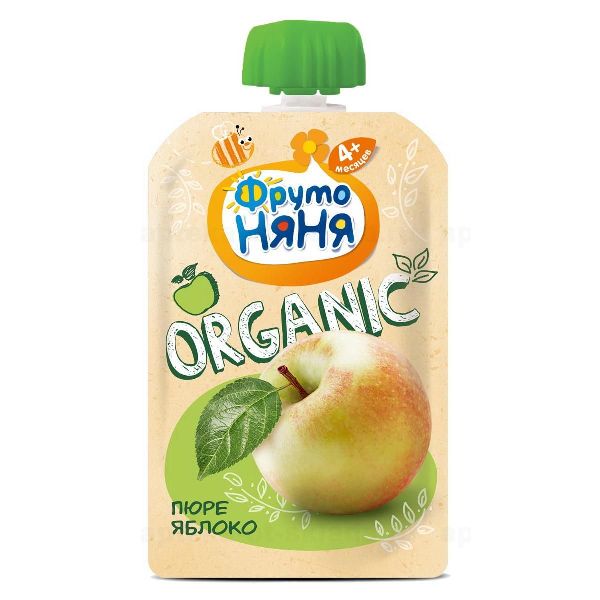 Пюре Фрутоняня яблоко натуральное без сахара 90 г 4 +