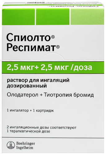 Спиолто Респимат р-р для инг. 2,5 мкг + 2,5мкг/доза 60 доз 4 мл