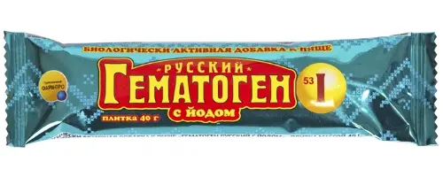Гематоген Русский с йодом 40 г БАД