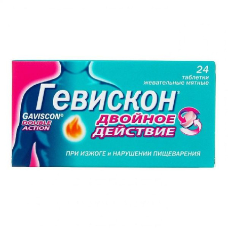 Гевискон табл. жев. мятные 250 мг № 24