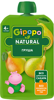 Пюре Гипопо 90г Нежная грушка без сахара 4+ д/пак