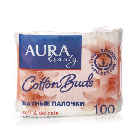 Ватные палочки Аура № 100 пакет