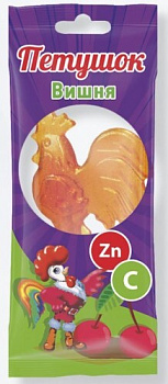 Леденцовая карамель с Цинком и витамином С Петушок вкус вишни 17 г БАД