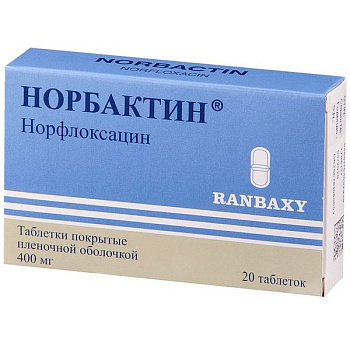 Норбактин табл. п.п.о. 400 мг № 20