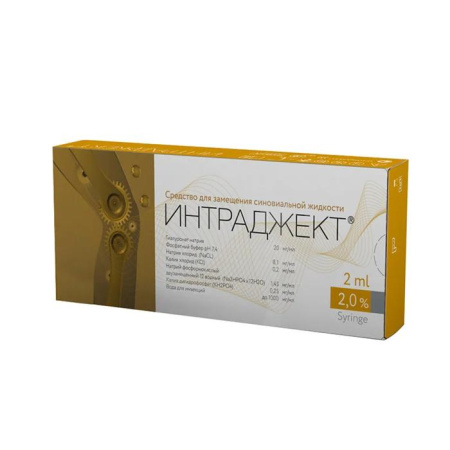 Интраджект средство для замещения синовиальной жидкости 2% 2 мл №1 шприц