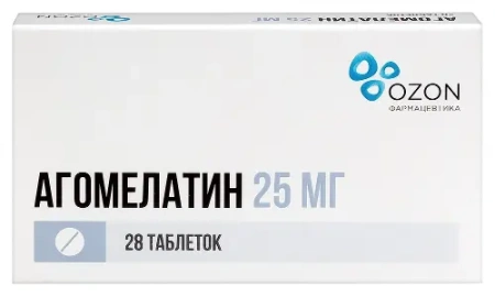 Агомелатин табл. п.п.о. 25 мг № 28