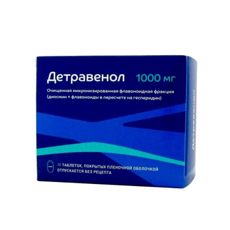 Детравенол табл. п.п.о. 1000 мг № 30
