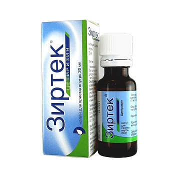 Зиртек капли для приема внутрь 10 мг/мл 20 мл