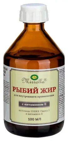 Рыбий жир Мирролла с вит. Е 100 мл БАД