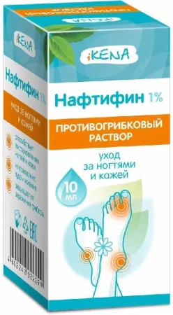 Икена Нафтифин р-р противогрибковый косм. 1% 10 мл