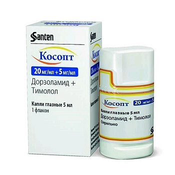 Косопт капли глазн. 20 мг+5 мг/мл 5 мл флак. с дозатором