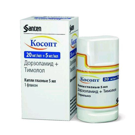 Косопт капли глазн. 20 мг+5 мг/мл 5 мл флак. с дозатором