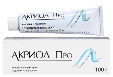 Акриол Про крем для местн. и нар. прим. 2.5% + 2.5% 100 г
