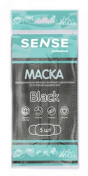 Маска мед. из нетканого материала 3-х слойная № 5 черная