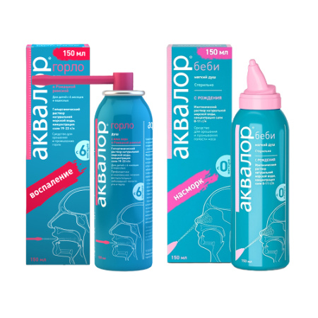 Аквалор беби Средство для орошения и промывания полости носа мягкий душ 150 мл