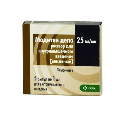 Модитен депо р-р в/м введ. масляный 25 мг/мл 1 мл № 5