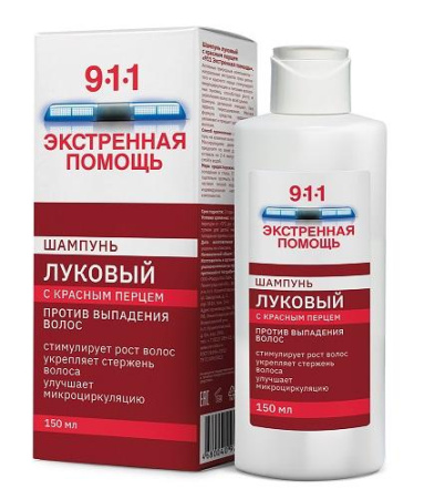 911 Шампунь Луковый от выпадения волос и облысения 150 мл красный перец