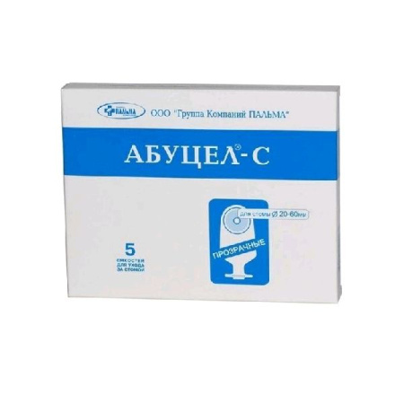 Калоприемник Абуцел Пальма С однокомп. полимерн. 20-60 мм самофиксир. прозр. № 5