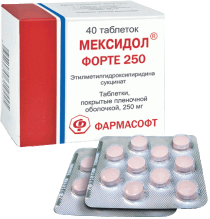 Мексидол ФОРТЕ 250 табл. п.п.о. 250 мг № 40