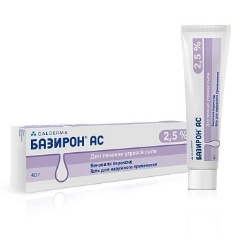 Базирон АС гель для нар. прим. 2.5 % 40 г