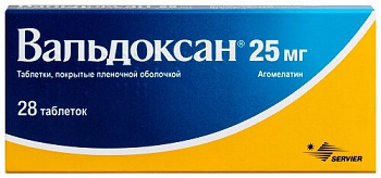 Вальдоксан табл. п.п.о. 25 мг № 28