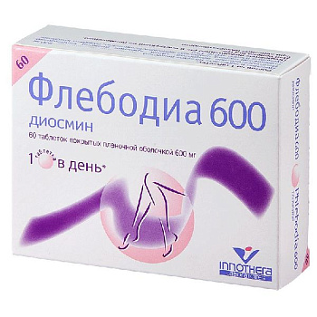 Флебодиа 600 табл. п.п.о. 600 мг № 60
